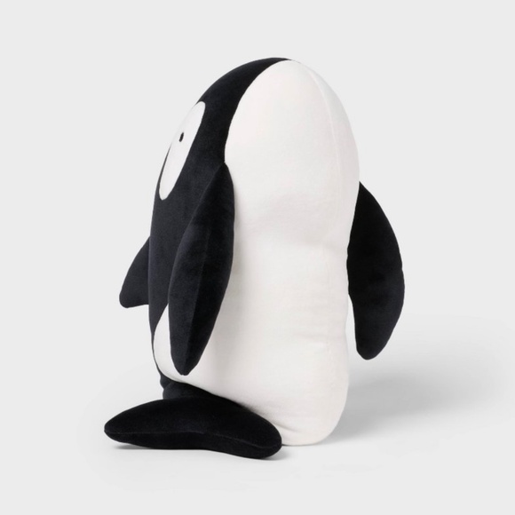 Pillowfort Orca Weighted Plush Throw Pillow Black/White - Picture 4 of 9